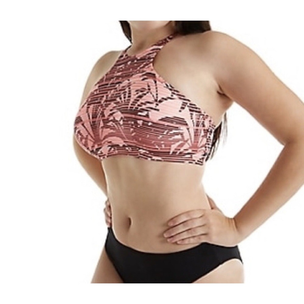 Freya Soul City Underwire Bikini Top Womens 30DD Pink Print Built In Bra NWT